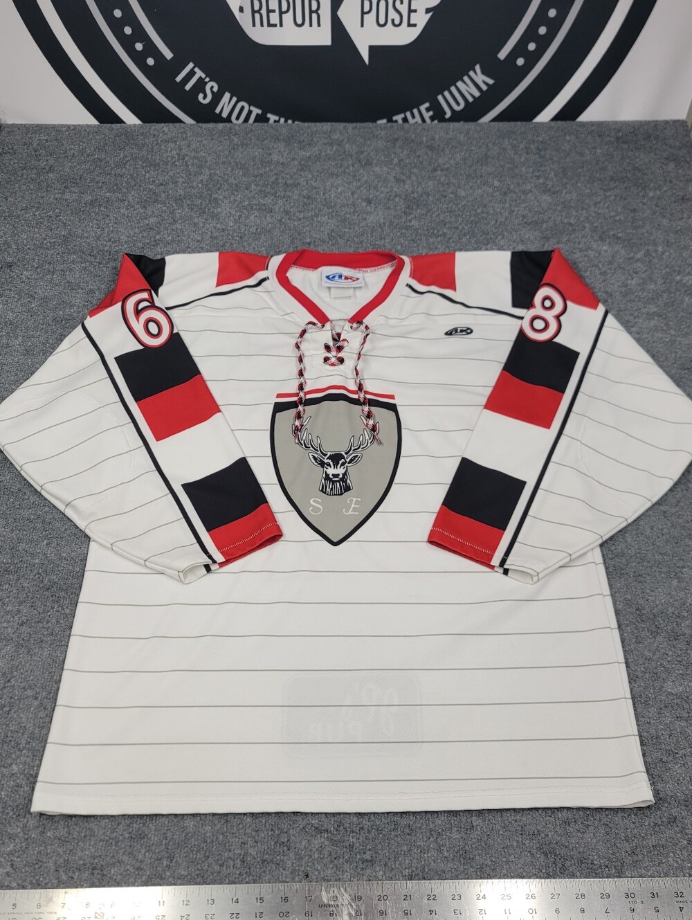 Vintage ATHLETIC KNIT Mens XL Hockey Jersey Stag